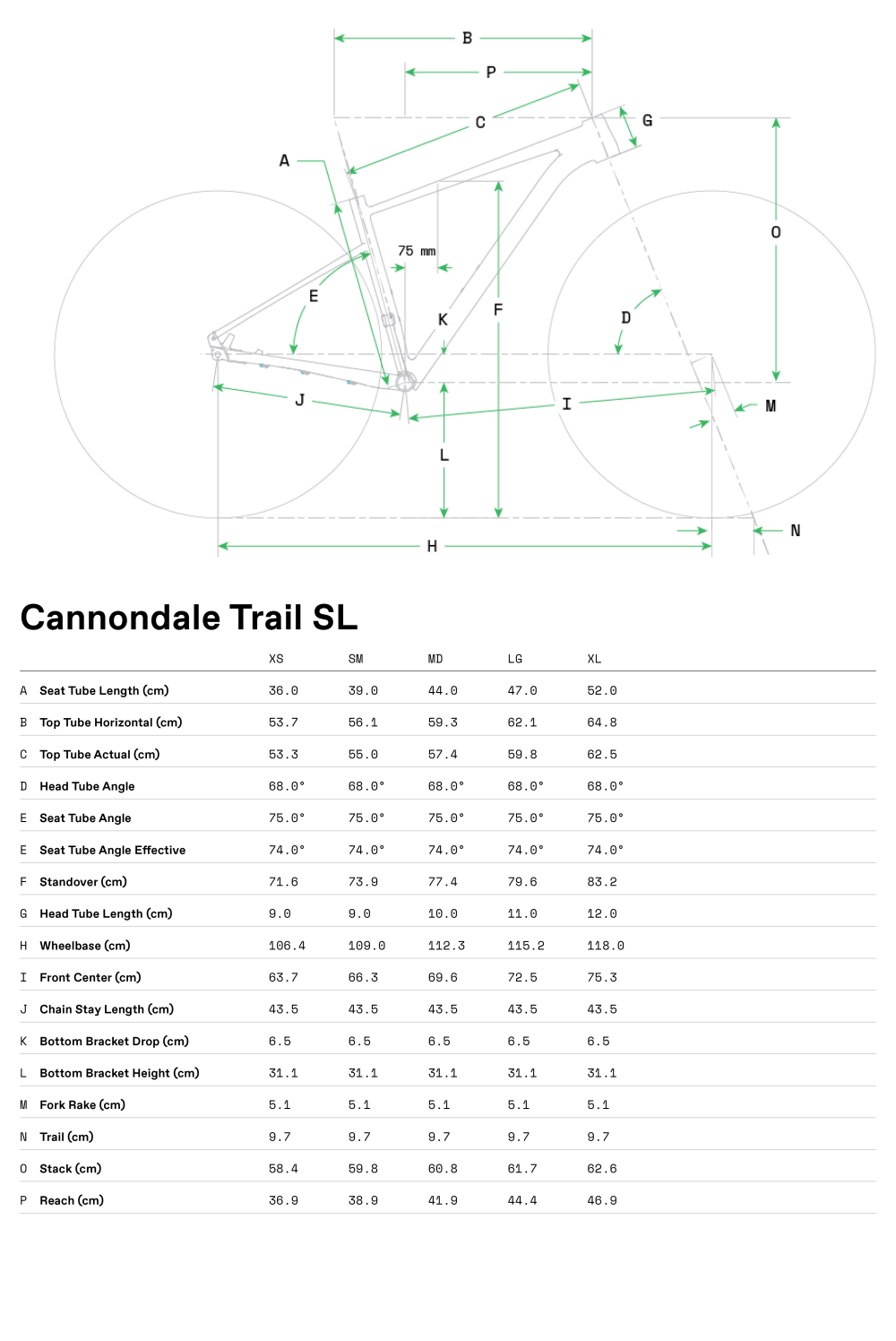 Trail Women's SL 3 - Geometrie