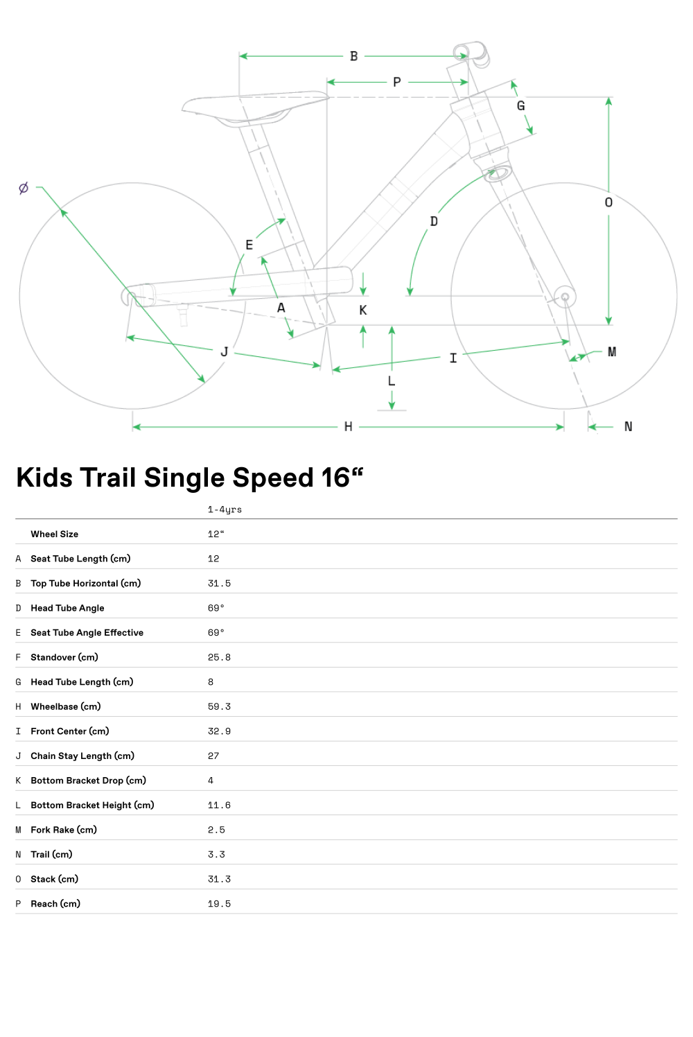 Kids Trail 16 FW - Geometrie