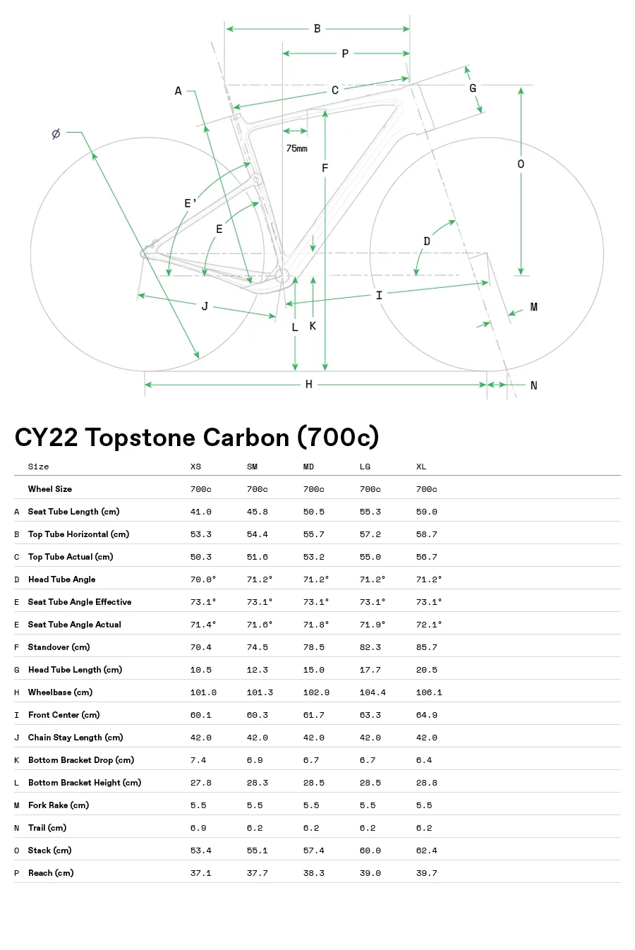 Topstone Carbon 3 L - Geometrie